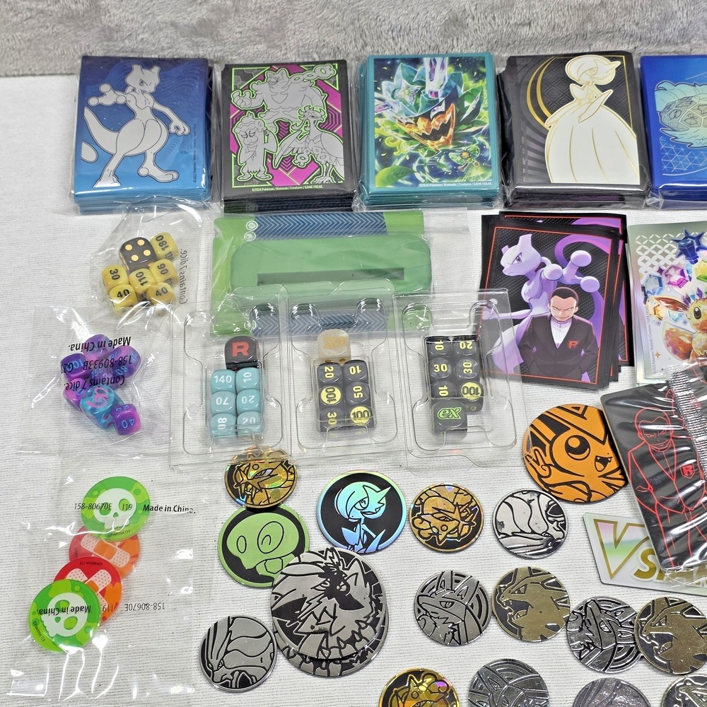 Pokemon Misc Lot Sleeves, Stand, Dice, Code Cards, Energy Packs Eevee As Is - Picture 6 of 8